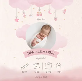 Birth announcement card template