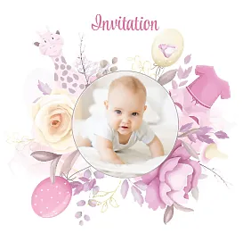 Baby invitation card template