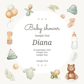Baby shower themed postcard