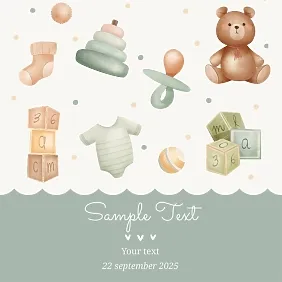 Baby themed postcard