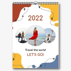 Calendar template with travel photos